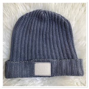 Love Your Melon Gray Knit Beanie With White Signature Patch One Size Adult